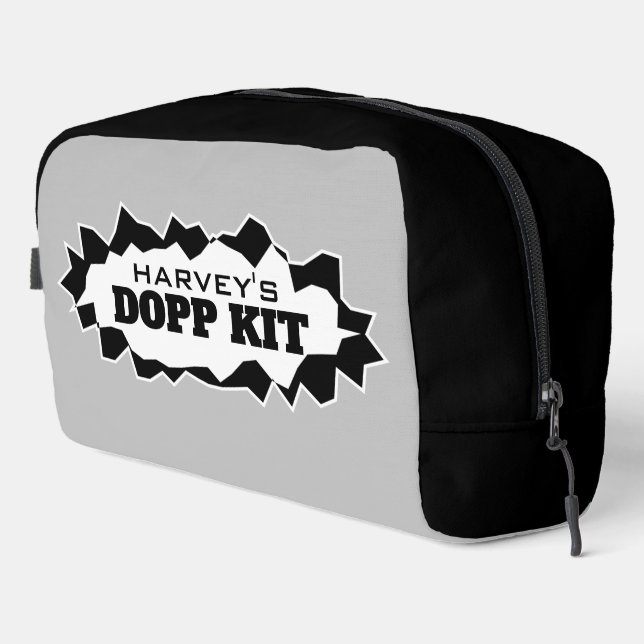 Personalised dopp kit toiletry travel bag for men (Right Corner)