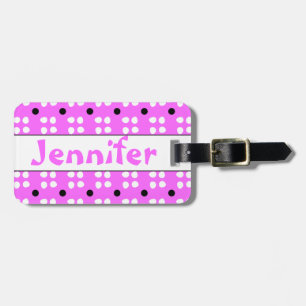 Personalised dotting pattern luggage tag