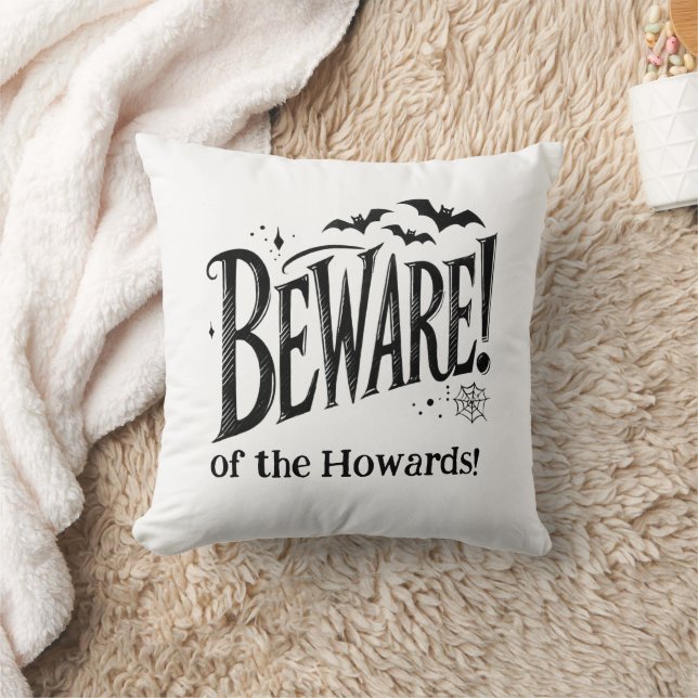 Personalised Double-Face Beware of us Halloween Cushion (Blanket)