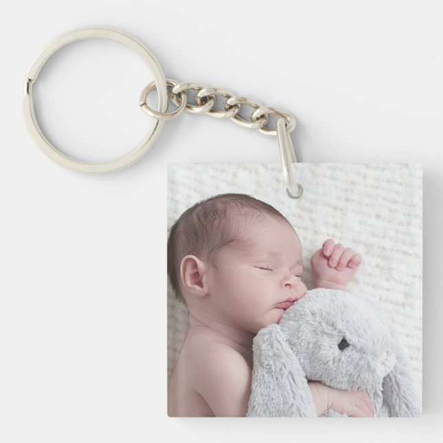 Personalised Double Sided Baby Photo Keychain (Front)