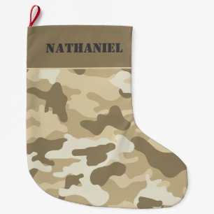 Personalised Double sided Camouflage Large Christmas Stocking