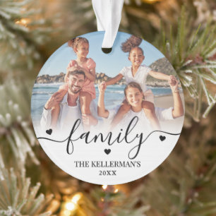 Personalised Double Sided Family 2 Photo Christmas Ornament
