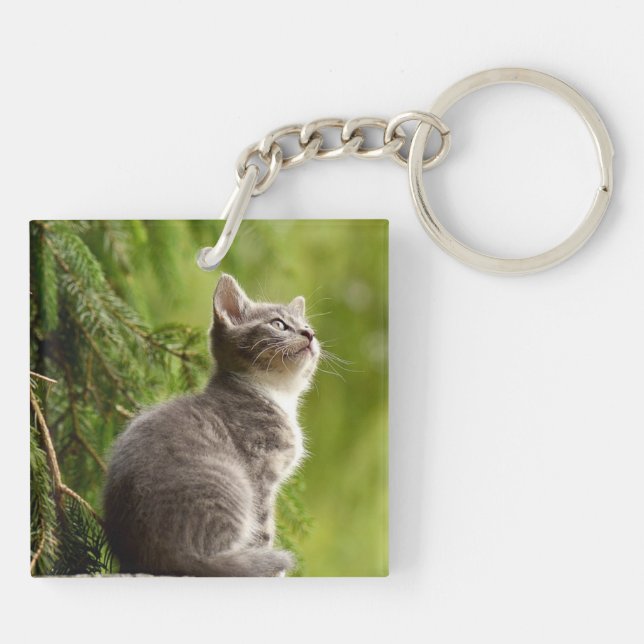 Personalised Double Sided Kitty Cat Pet Keychain (Back)