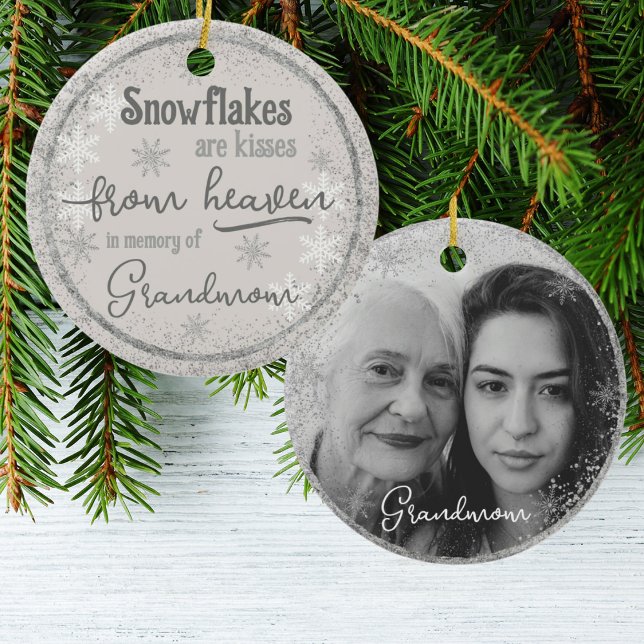 Personalised Double Sided Memory Snowflake Photo C Ceramic Ornament (Creator Uploaded)
