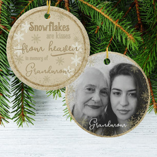Personalised Double Sided Memory Snowflake Photo Ceramic Ornament