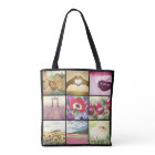 Personalised double sided photo grid custom text