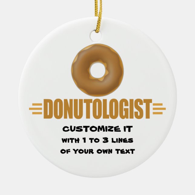 Personalised Doughnut Ceramic Ornament (Front)