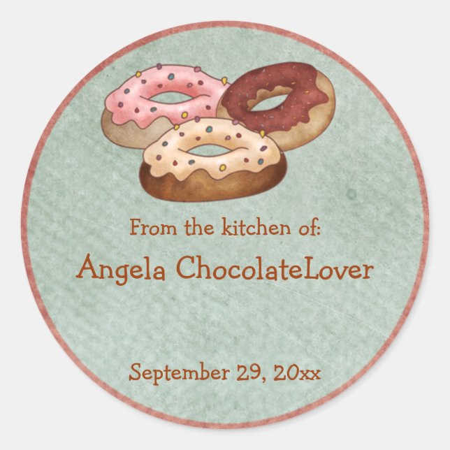 Personalised Doughnut Recipe Stickers (Front)