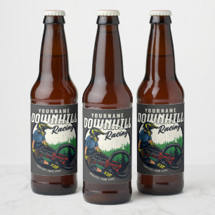 Personalised Downhill Racing Mountain Bike Trail Beer Bottle Label