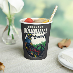 Personalised Downhill Racing Mountain Bike Trail Paper Cups