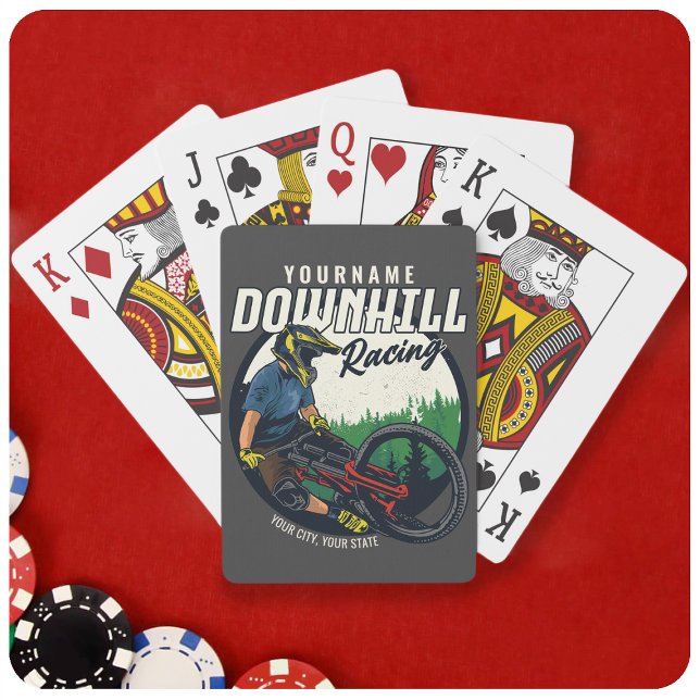 Personalised Downhill Racing Mountain Bike Trail  Playing Cards (Creator Uploaded)