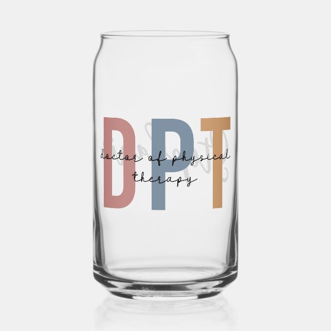 Personalised DPT Doctor of Physical Therapy Can Glass (Front)