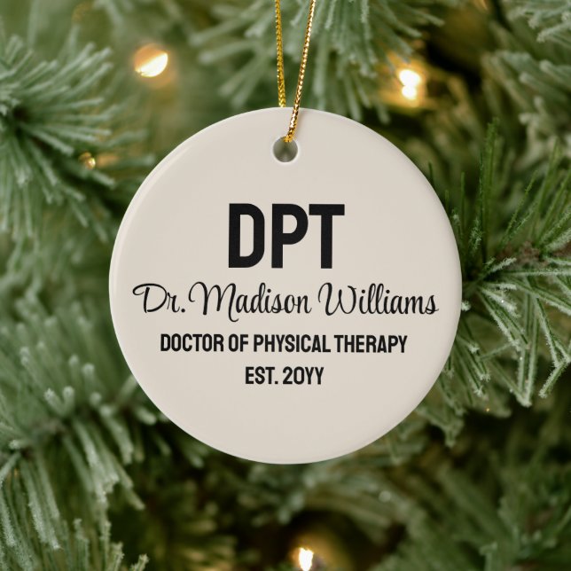 Personalised DPT Doctor of Physical Therapy Gift Ceramic Ornament (Tree)