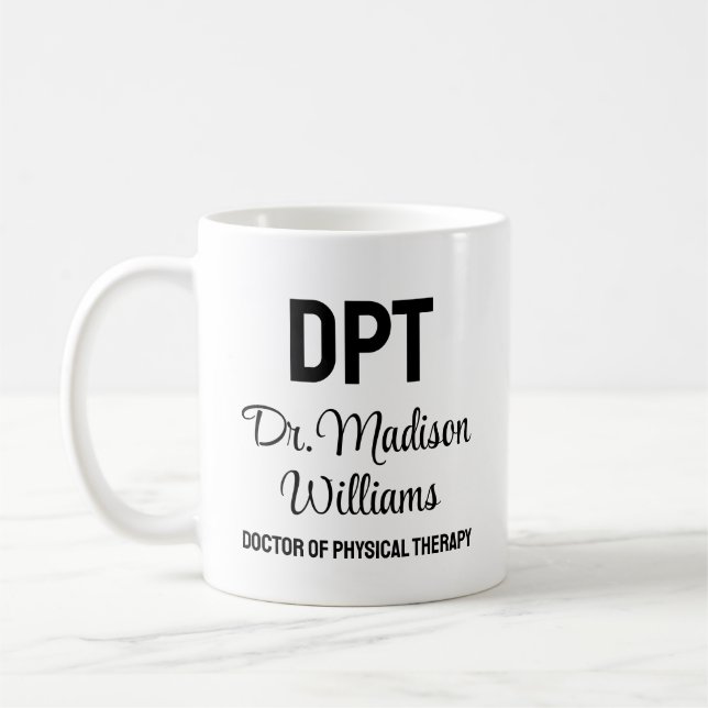 Personalised DPT Doctor of Physical Therapy Gift Coffee Mug (Left)