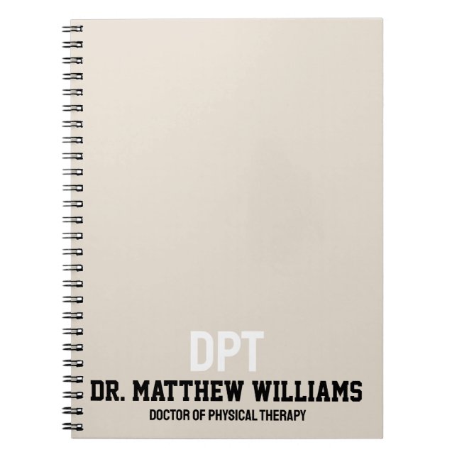 Personalised DPT Doctor of Physical Therapy Gift Notebook (Front)