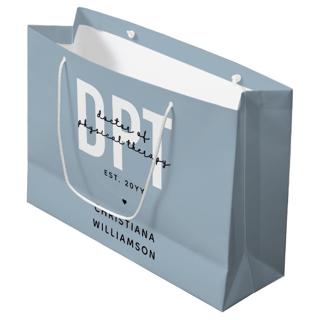Personalised DPT Doctor of Physical Therapy Large Gift Bag (Front Angled)