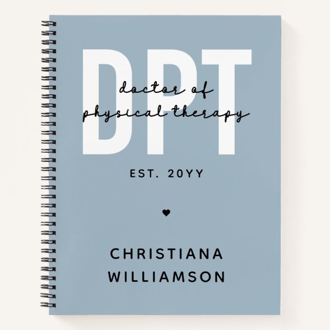 Personalised DPT Doctor of Physical Therapy Notebook (Front)
