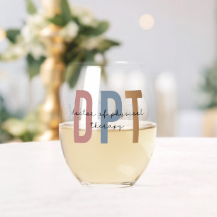 Personalised DPT Doctor of Physical Therapy Stemless Wine Glass