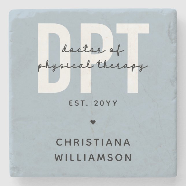 Personalised DPT Doctor of Physical Therapy Stone Coaster (Front)