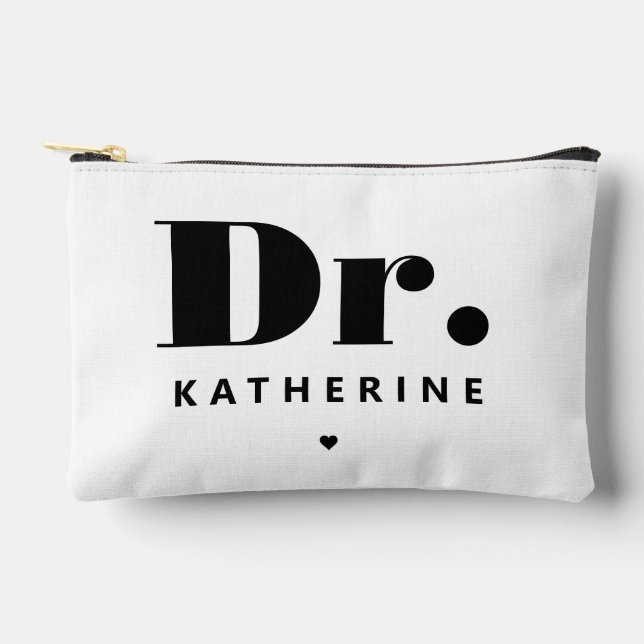 Personalised Dr Bold Typography Doctor Graduation Accessory Pouch (Front)