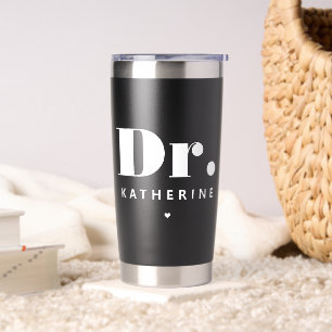 Personalised Dr Bold Typography Doctor Graduation Insulated Tumbler