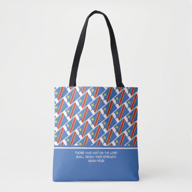Personalised DR CONGO FLAG Custom Scripture Tote Bag (Front)