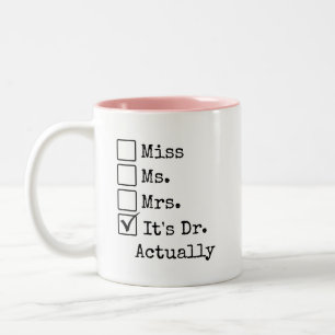 Personalised DR Graduation Mug, New Doctor Gift Two-Tone Coffee Mug