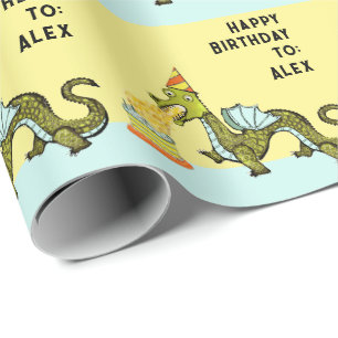 Personalised Dragon Birthday Gift Wrapping Paper