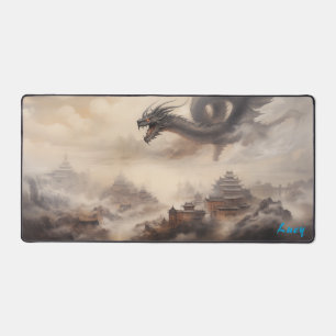Personalised Dragon over Chinese City Desk Mat