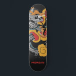 Personalised Dragon Skateboard<br><div class="desc">Personalised bold Asian art dragon skateboard with your name in a red sans serif type. Bold red orange and black.</div>