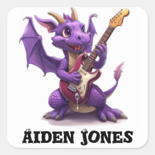 Personalised dragon stickers colourful