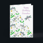 Personalised Dragonflies and Dandelions Birthday   Card<br><div class="desc">Pretty hand drawn personalised Birthday card with dragonflies and dandelions.</div>