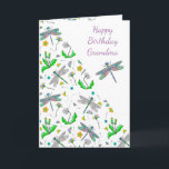 Personalised Dragonflies and Dandelions Birthday   Card<br><div class="desc">Pretty hand drawn personalised Birthday card with dragonflies and dandelions.</div>