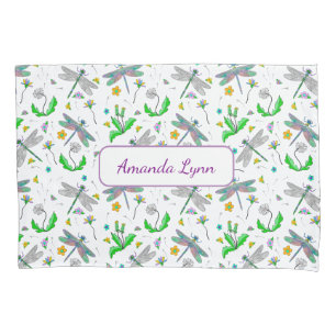 Personalised Dragonflies and Dandelions  Pillowcase