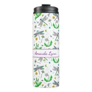 Personalised Dragonflies and Dandelions  Thermal Tumbler