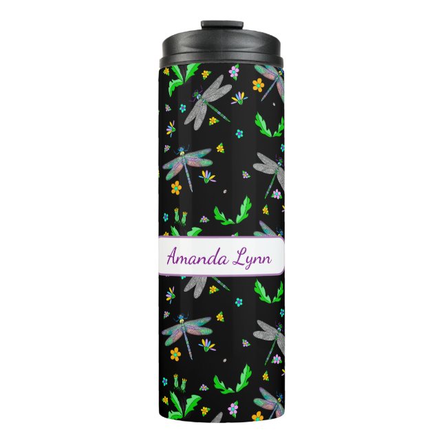 Personalised Dragonflies and Dandelions Thermal Tumbler (Front)