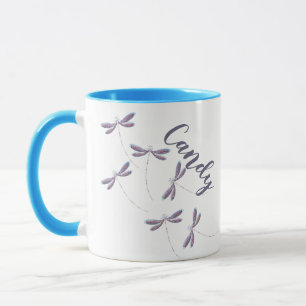 Personalised Dragonflies in flight Mug