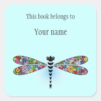Personalised Dragonfly Sticker Bookplate