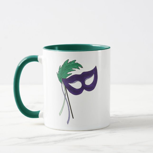 Personalised Drama Theatre Teacher Masquerade Mask Mug (Left)