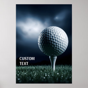 Personalised Dramatic Golf Ball Poster