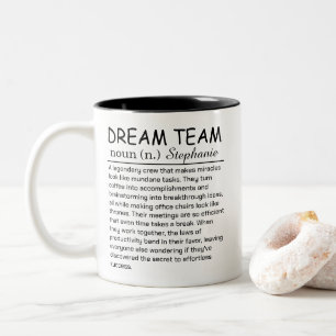 Personalised Dream Team Definition Two-Tone Coffee Mug