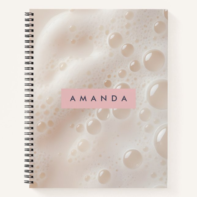 Personalised Dreamy Bubble Soft Beige Notebook (Front)