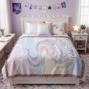 Personalised Dreamy Pastel Celestial Throw Blanket