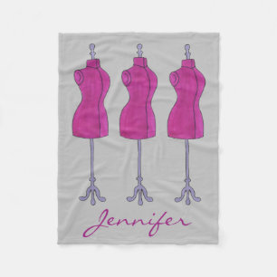 Personalised Dressform Fashion Design Mannequin Fleece Blanket