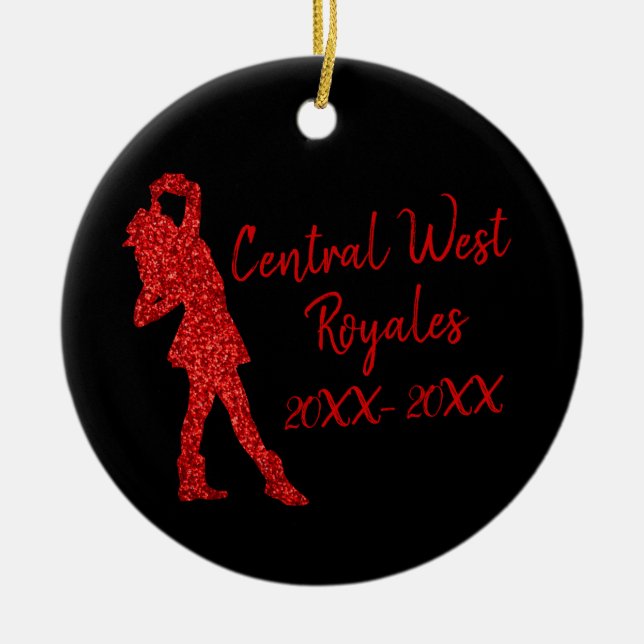 Personalised Drill Team | Black and Red Ceramic Or Ornament (Front)