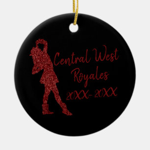 Personalised Drill Team   Black and Red Ceramic Ornament