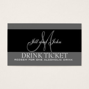 Personalised Drink Ticket for Wedding Reception