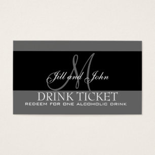 Personalised Drink Ticket for Wedding Reception