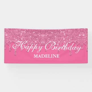 Personalised Dripping Glitter Birthday Banner