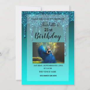 Personalised Dripping Glitter Invitation